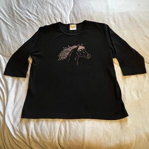 Black Top with Horse Design